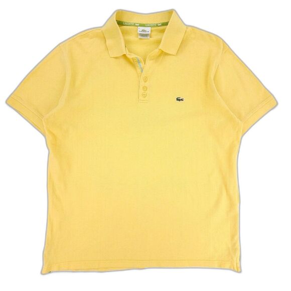 LACOSTE Short Sleeve Pique Cotton Polo Shirt Classic Old Money Preppy Yellow 2X - Picture 1 of 10